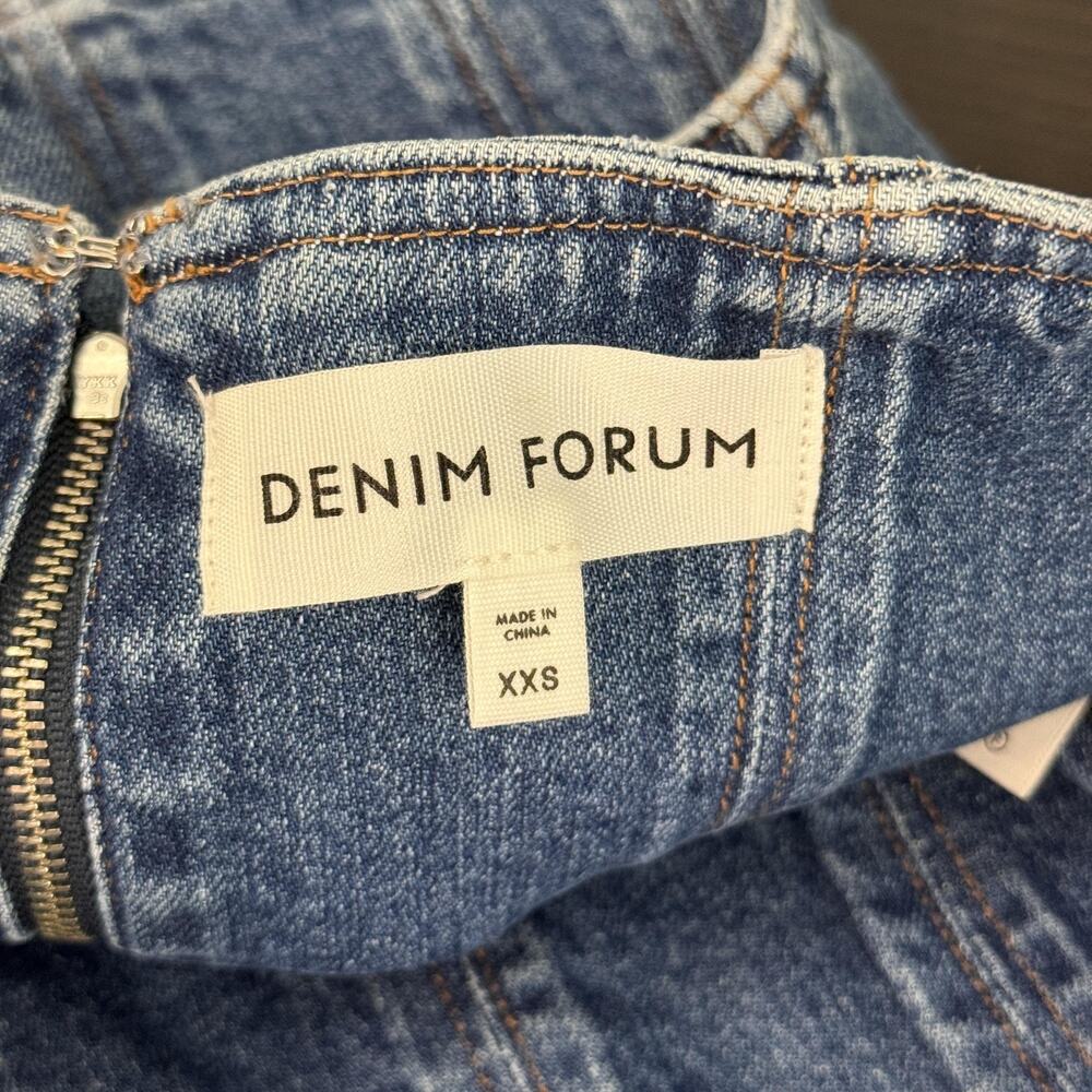 Aritzia Denim Forum Tank Top Womens XXS 90s Debbie Denim Corset Bustier Crop - Picture 4 of 9